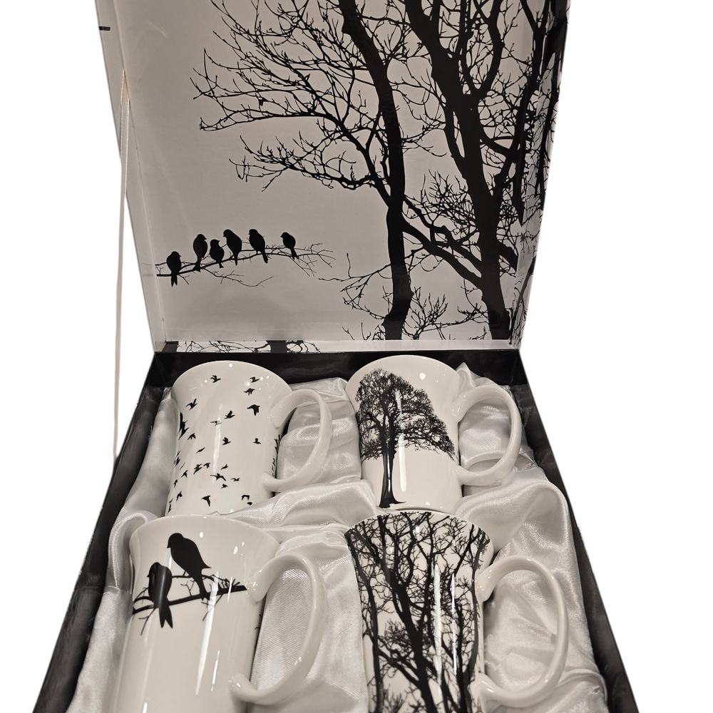 McIntosh Fine Bone China Eternal Silhouette Four Piece Mug Set